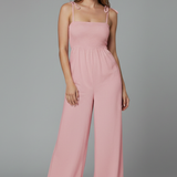 Damen-Jumpsuit mit verstellbaren Trägern und weitem Bein
