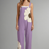 Damen-Jumpsuit mit verstellbaren Trägern und weitem Bein
