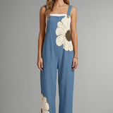 Damen-Jumpsuit mit verstellbaren Trägern und weitem Bein