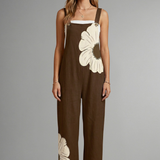 Damen-Jumpsuit mit verstellbaren Trägern und weitem Bein