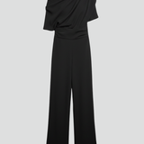 Damen-Jumpsuit mit asymmetrischem Ausschnitt und langen Ärmeln