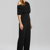 Damen-Jumpsuit mit asymmetrischem Ausschnitt und langen Ärmeln