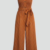 Damen-Jumpsuit mit Bandeau-Ausschnitt und Knopfleiste
