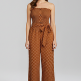 Damen-Jumpsuit mit Bandeau-Ausschnitt und Knopfverschluss