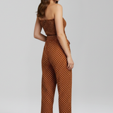 Damen-Jumpsuit mit Bandeau-Ausschnitt und Knopfverschluss
