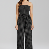 Damen-Jumpsuit mit Bandeau-Ausschnitt und Knopfverschluss