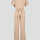 Damen-Jumpsuit mit Gürtel und weitem Bein