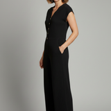 Damen-Jumpsuit mit Knopfleiste und weitem Bein
