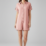 Damen-Jumpsuit mit Kragen und Knopfleiste