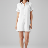 Damen-Jumpsuit mit Kragen und Knopfleiste
