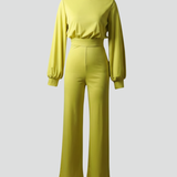 Damen-Jumpsuit mit Halbcollier und langen Ärmeln