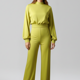 Damen-Jumpsuit mit Halbcollier und langen Ärmeln