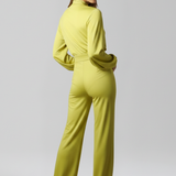Damen-Jumpsuit mit Halbcollier und langen Ärmeln