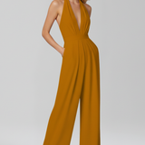 Damen-Jumpsuit mit Halterneck und weitem Bein