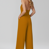 Damen-Jumpsuit mit Halterneck und weitem Bein