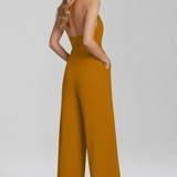 Damen-Jumpsuit mit Halterneck und weitem Bein