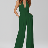 Damen-Jumpsuit mit Halterneck und weitem Bein
