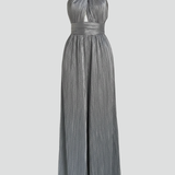 Damen-Jumpsuit mit Halterneck und plissierter Oberfläche
