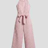 Damen-Jumpsuit mit Neckholder und Taillengürtel