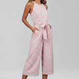 Damen-Jumpsuit mit Neckholder und Taillengürtel