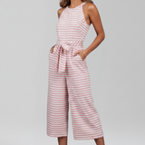 Damen-Jumpsuit mit Neckholder und Taillengürtel