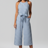 Damen-Jumpsuit mit Neckholder und Taillengürtel