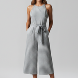 Damen-Jumpsuit mit Neckholder und Taillengürtel