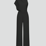 Damen-Jumpsuit mit hohem Ausschnitt und weitem Bein