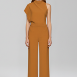 Damen-Jumpsuit mit hohem Ausschnitt und weitem Bein