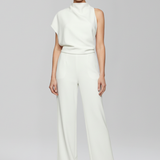 Damen-Jumpsuit mit hohem Ausschnitt und weitem Bein