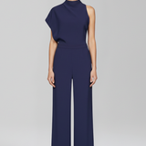Damen-Jumpsuit mit hohem Ausschnitt und weitem Bein