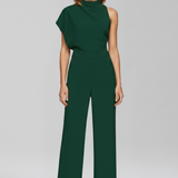 Damen-Jumpsuit mit hohem Ausschnitt und weitem Bein