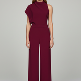 Damen-Jumpsuit mit hohem Ausschnitt und weitem Bein