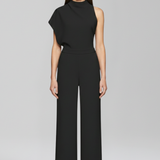Damen-Jumpsuit mit hohem Ausschnitt und weitem Bein