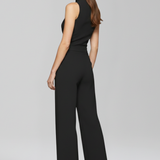 Damen-Jumpsuit mit hohem Ausschnitt und weitem Bein