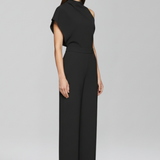 Damen-Jumpsuit mit hohem Ausschnitt und weitem Bein