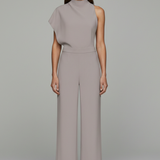 Damen-Jumpsuit mit hohem Ausschnitt und weitem Bein