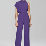 Damen-Jumpsuit mit hohem Ausschnitt und weitem Bein