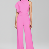 Damen-Jumpsuit mit hohem Ausschnitt und weitem Bein