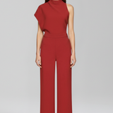 Damen-Jumpsuit mit hohem Ausschnitt und weitem Bein