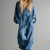 Damen-Jumpsuit mit Kapuze und integrierten Taschen