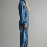 Damen-Jumpsuit mit Kapuze und integrierten Taschen