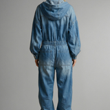 Damen-Jumpsuit mit Kapuze und integrierten Taschen