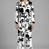 Damen-Jumpsuit mit langen Ärmeln und Bindegürtel