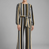 Damen-Jumpsuit mit langen Ärmeln und Bindegürtel