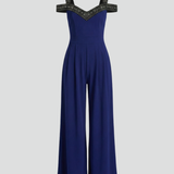 Damen-Jumpsuit mit schulterfreiem Ausschnitt und weitem Bein