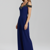 Damen-Jumpsuit mit schulterfreiem Ausschnitt und weitem Bein