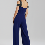 Damen-Jumpsuit mit schulterfreiem Ausschnitt und weitem Bein