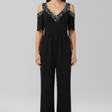 Damen-Jumpsuit mit schulterfreiem Ausschnitt und weitem Bein