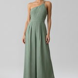 Damen-Jumpsuit mit einseitigem Ausschnitt und weitem Bein